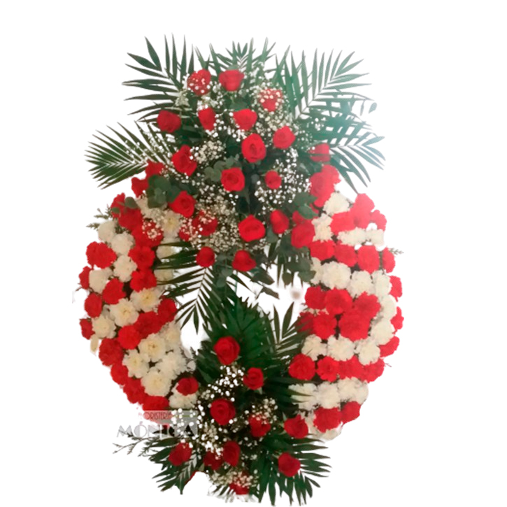 Corona de dos cabezales de rosas 