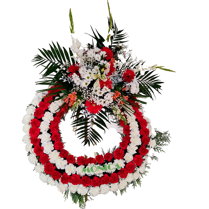 Corona en blanco y rojo b&aacute;sica