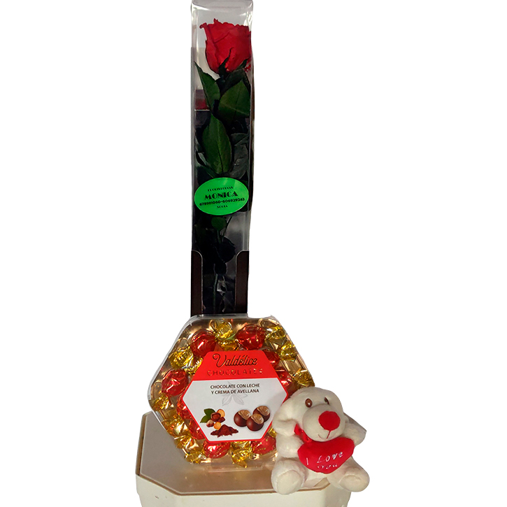 MegaPack San Valent&iacute;n Rosa Eterna + Bombones + Peluche