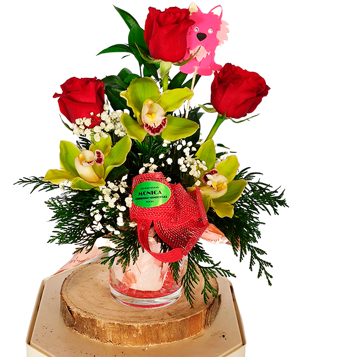 Cristal con gelatina y adorno